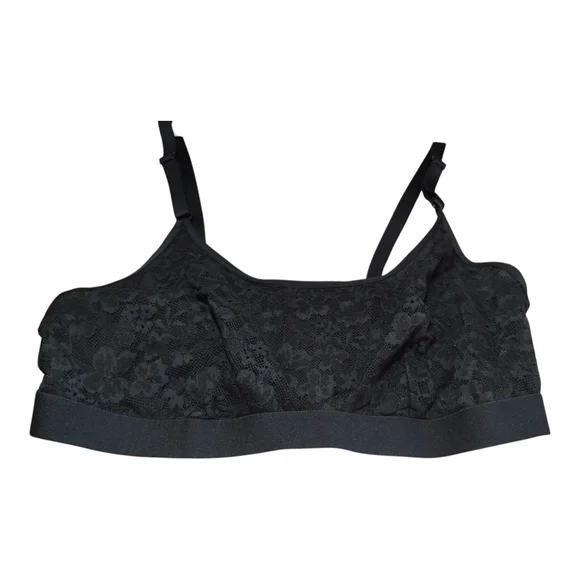 Auden Black Floral Lace Bra Size Large NWT - Picture 1 of 6
